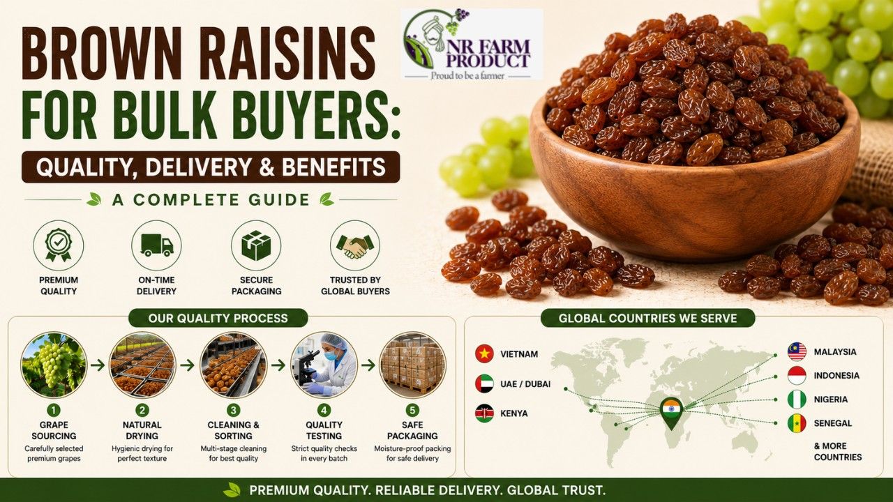 Brown Raisins for Bulk Buyers: Quality, Delivery & Benefits  