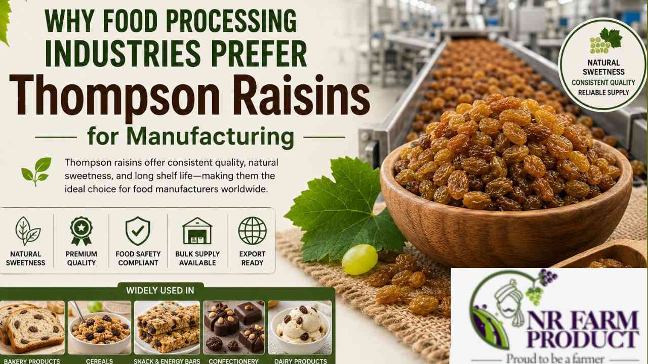 Why Food Processing Industries Prefer Thompson Raisins for Manufacturing 